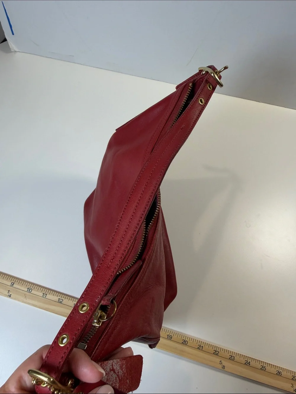 Vintage Coach RED Legacy West Hobo bag, style 9823